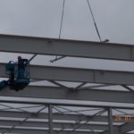 SF-Bau-Stellung Stahlgerüst trotz Dauerregen-Stahlbau-Schlüsselfertigbau