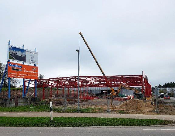 SF-Bau-Stellung Stahlbau-Neubau Lagerhalle-Mainhardt-Stahlbau-Schlüsselfertigbau