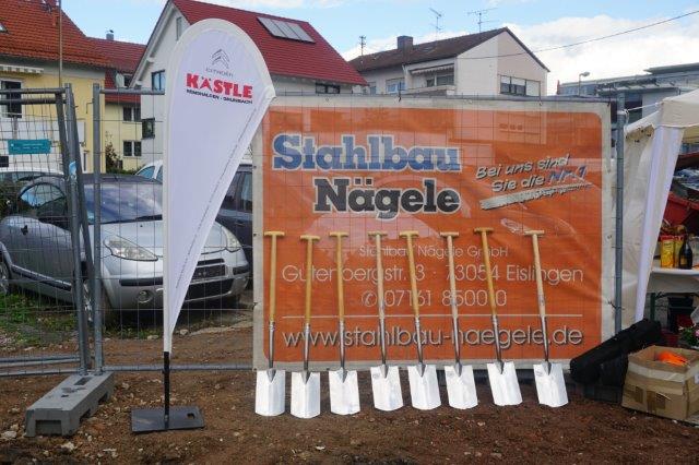 SF-Bau-Spatenstich Neubau Autohaus mit Werkstatt und Ausstellungshalle-Remshalden-Stahlbau-Schlüsselfertigbau