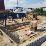 SF-Bau-Rohbauarbeiten und Fundamente-Erweiterung best. Halle mit Büro-Jebenhausen-Stahlbau-Schlüsselfertigbau