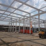 Bau-Stahlkonstruktion-Neubau Montagehalle mit Bürogebäude-Salach-Stahlbau-Komplettbau-Industriebau