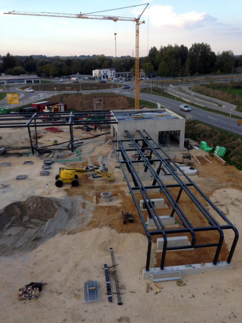 Stahlbau-Stahlbauarbeiten-Neubau Automatentankstelle-Wertingen