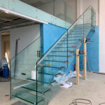 SF-Bau-Einbau Glastreppe-Außenanlagen-Anbau best. Halle-Zell-Stahlbau-Schlüsselfertigbau