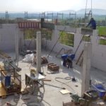 SF-Bau-Wände werden gestellt-Neubau Produktionshalle mit Büro-Albershausen-Stahlbau-Schlüsselfertigbau