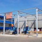 I-Bau-Stahlkonstruktion-Neubau Materiallagerhalle-Ebersbach-Industriebau