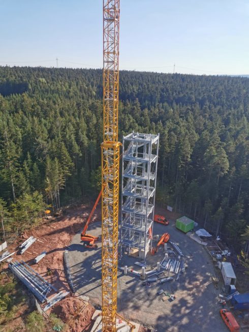 Stahlbau-Neubau Aussichtsturm-Schömberg
