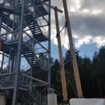 Stahlbau-Anlieferung und Beginn Holzbauarbeiten-Neubau Aussichtsturm-Schömberg-Stahlbau