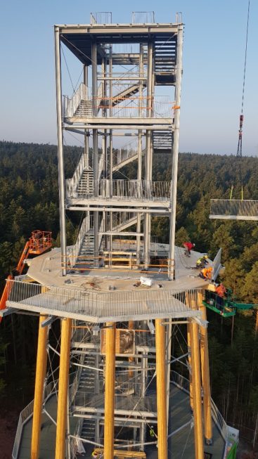 Stahlbau-zweite Ebene-Neubau Aussichtsturm-Schömberg-Stahlbau
