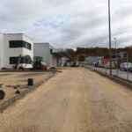 SF-Bau-Neubau Produktionshalle 1+2, Bürogebaude und Außenanlagen-Teerarbeiten-Göppingen Stauferpark-Schlüsselfertigbau