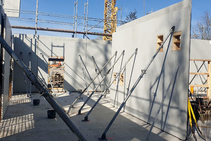 SF-Bau-Stellung Wände-Neubau Produktionshalle mit Bürogebäude-Plochingen-Schlüsselfertigbau