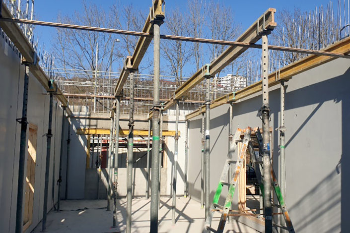 SF-Bau-Stellung Wände-Neubau Produktionshalle mit Bürogebäude-Plochingen-Schlüsselfertigbau