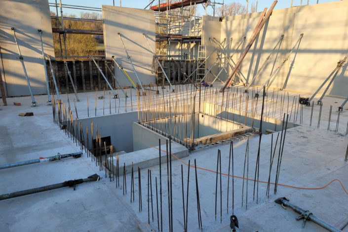 SF-Bau-Wände 1. Obergeschoss-Neubau Produktionshalle mit Bürogebäude-Plochingen-Schlüsselfertigbau