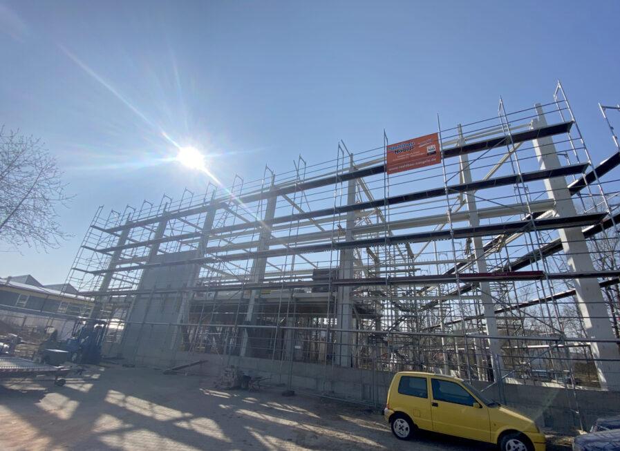 SF-Bau-Stellung Stahlbau-Neubau Montagehalle für Großküchen-Eislingen-Schlüsselfertigbau