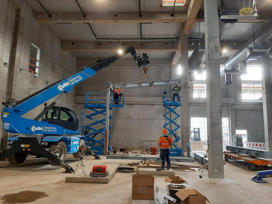 Stahlbau-Bühnenmontage-Neubau Kältezentrale-EON-Heidelberg-Stahlbau