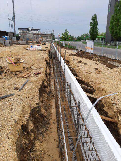 Stahlbau-Fundament-Neubau einer Produktions- und Lagerhalle-Eislingen-Stahlbau