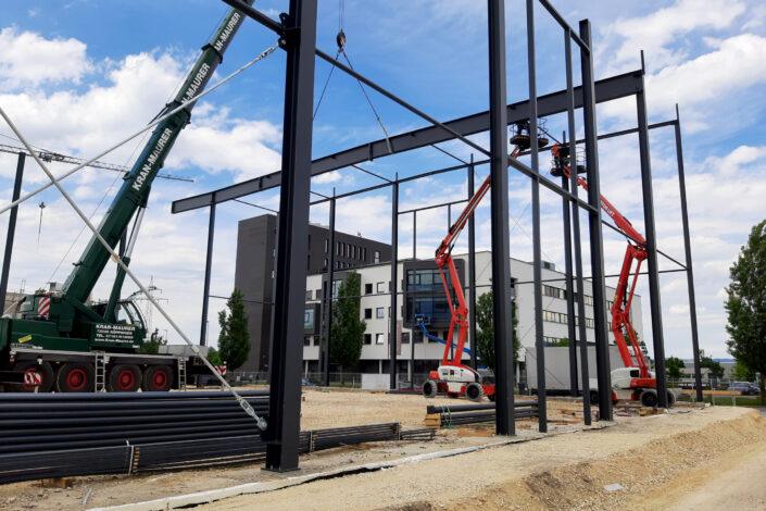 Stahlbau-Stahlbauarbeiten-Neubau einer Produktions- und Lagerhalle-Eislingen-Stahlbau